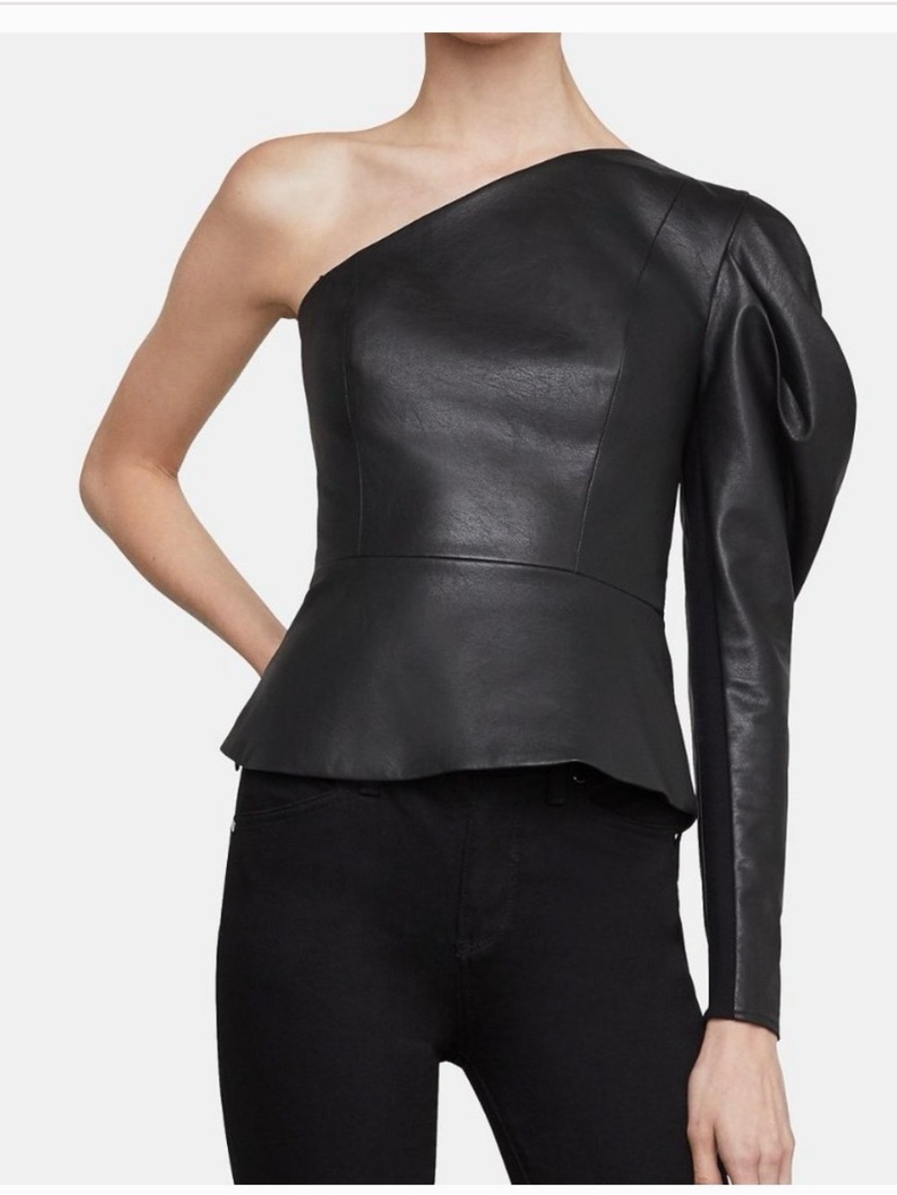 BCBGMaxAzria Black Satin-Look Dress Top